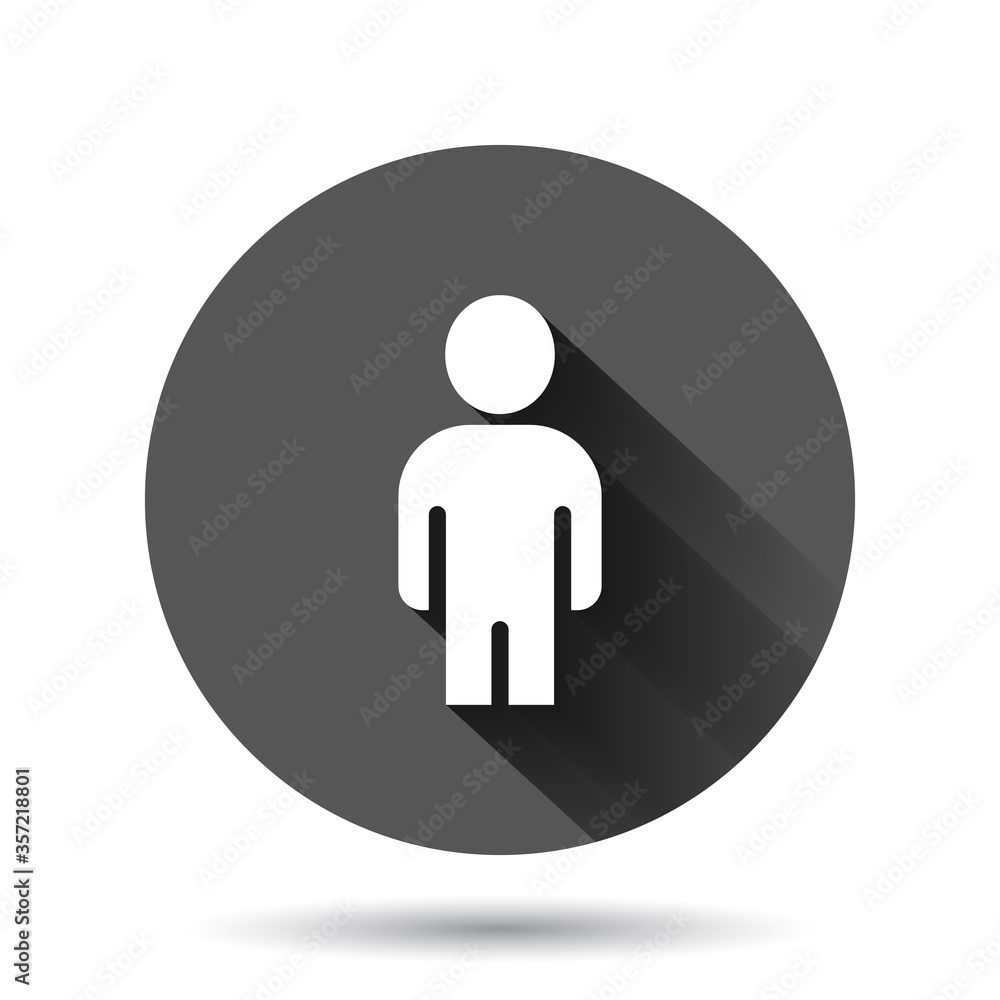 People communication icon in flat style. People vector illustration on black round background with long shadow effect. Partnership circle button business concept. People communication icon in flat style. People vector illustration on black round background with long shadow effect. Partnership circle button business concept.