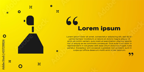 Black Gear shifter icon isolated on yellow background. Transmission icon. Vector Illustration.
