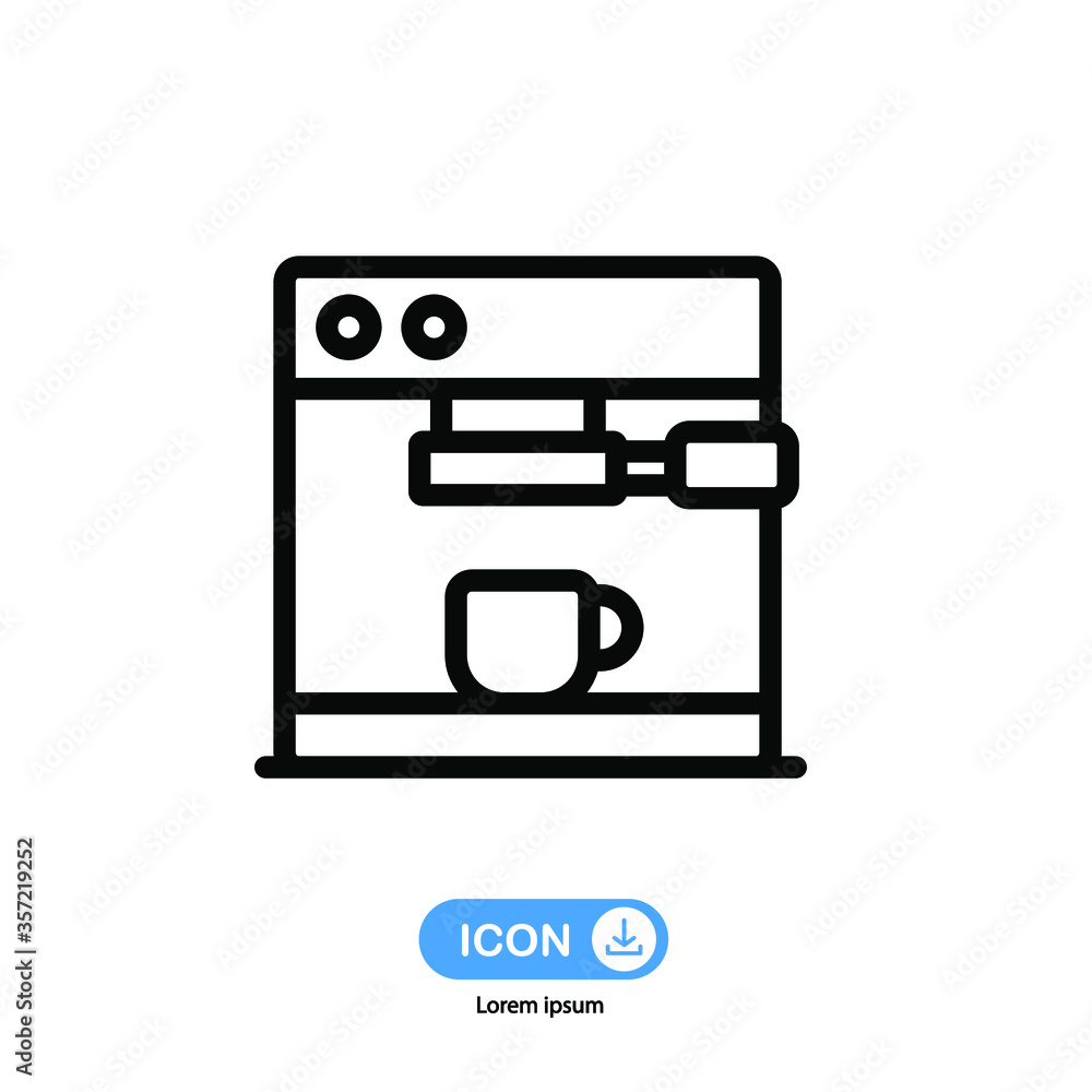 Coffee Machine icon vector isolated on white background. Coffee Machine icon vector isolated on white background.