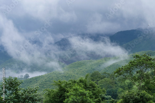 clouds over the mountains