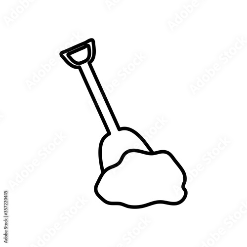 shovel toy with sand, line style