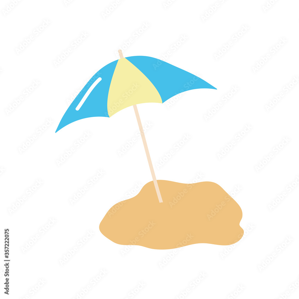 Fototapeta premium summer concept, parasol sand icon, flat style