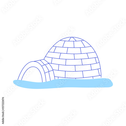 Cute Igloo drawing, on white