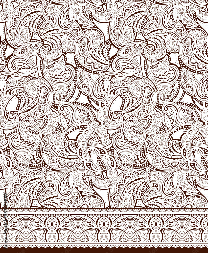 Beautiful vintage floral seamless for your business. Colorful Paisley pattern for textile.