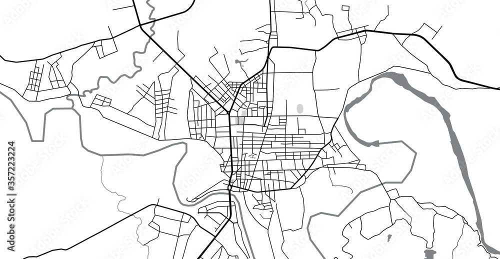 Fototapeta premium Urban vector city map of Kon Tum, Vietnam