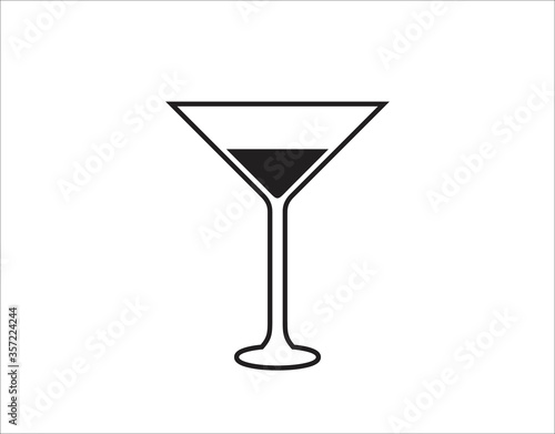 wine glass icon, illustration, logo design