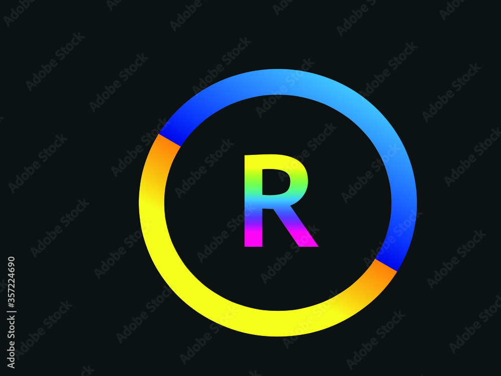 Capital letter R vector image Capital letter R vector image