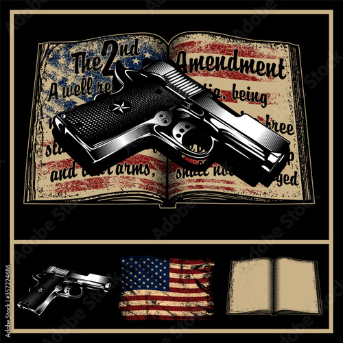 “The 2nd Amendment" was created with Adobe illustrator. Can be used for digital printing and screen printing