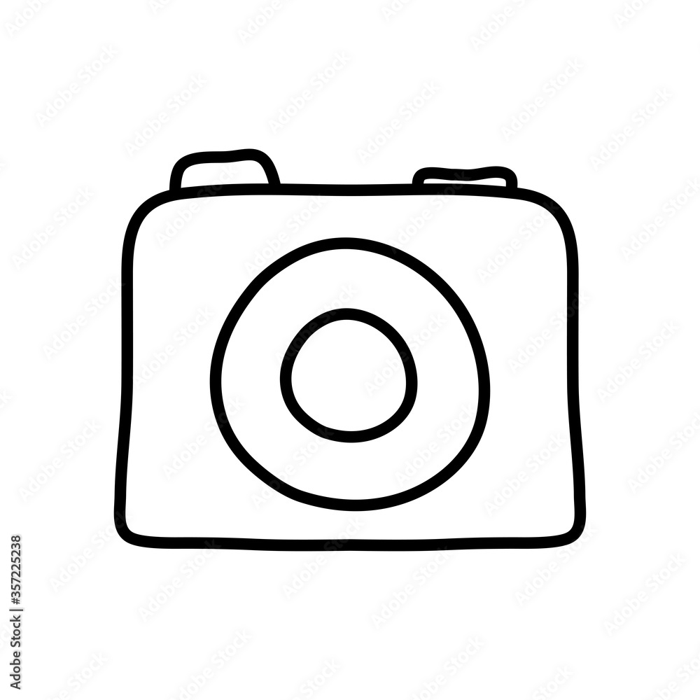 photographic camera icon, line style photographic camera icon, line style