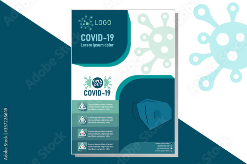Corona virus COVID-19 Flyer Template Design Poster
