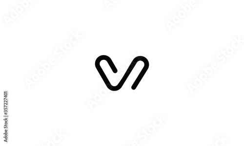 V logo clip paper, logo design vector