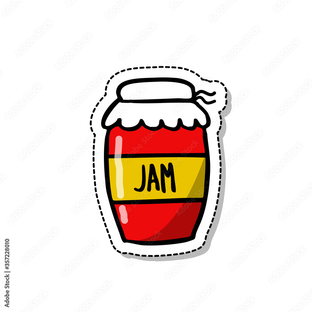 Obraz premium jam doodle icon, vector color sticker illustration