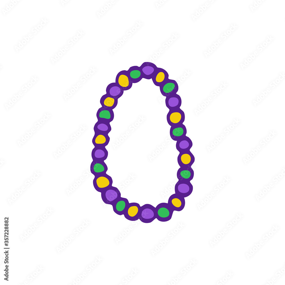 Mardi Gras beads doodle icon, vector illustration Mardi Gras beads doodle icon, vector illustration