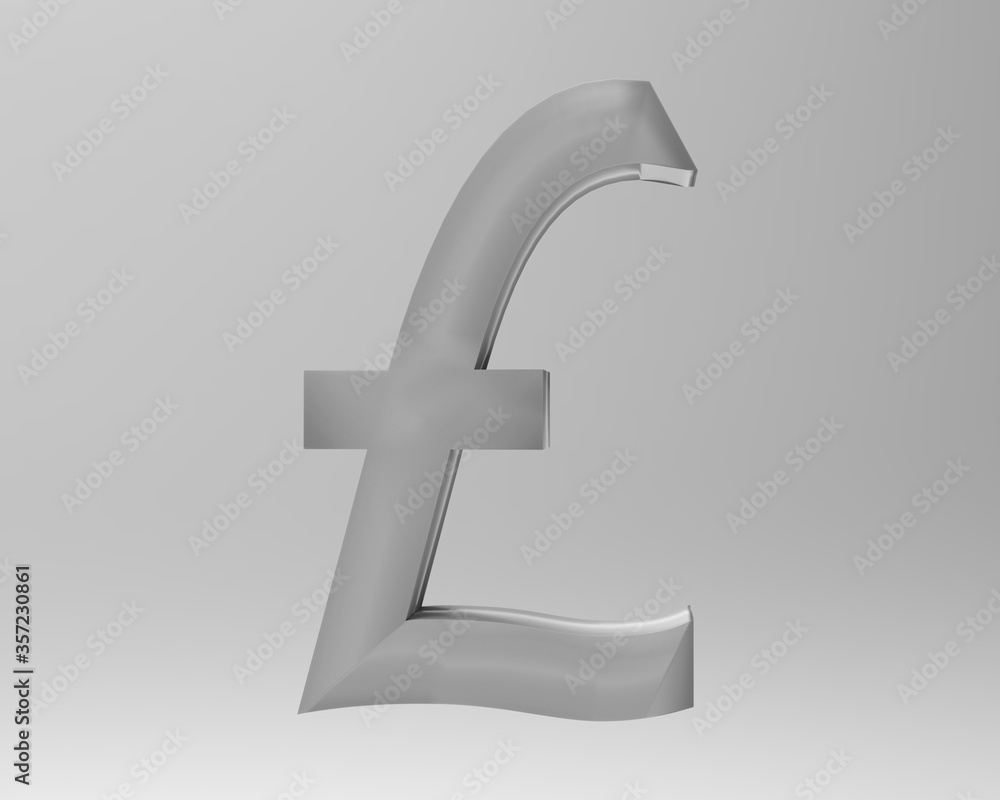 Obraz premium Pound sterling sign isolated GBP 3d render 