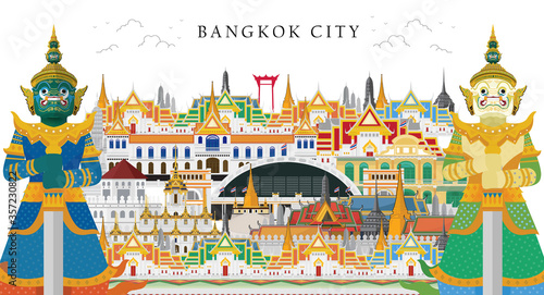Bangkok in Thailand and Landmarks and travel place