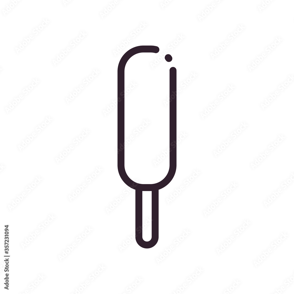 Isolated ice cream with stick line style icon vector design Isolated ice cream with stick line style icon vector design