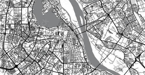 Canvas Print Urban vector city map of Hanoi, Vietnam
