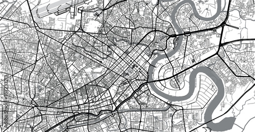 Obraz na plátně Urban vector city map of Ho Chi Minh City, Vietnam