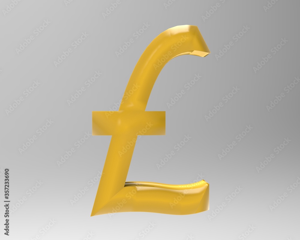 Pound sterling sign isolated GBP 3d render
Pound sterling sign isolated GBP 3d render