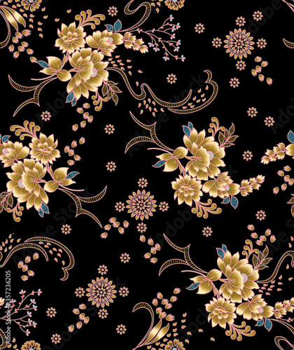 Seamless pattern with spring flowers and leaves. Hand drawn background. floral pattern for wallpaper or fabric.