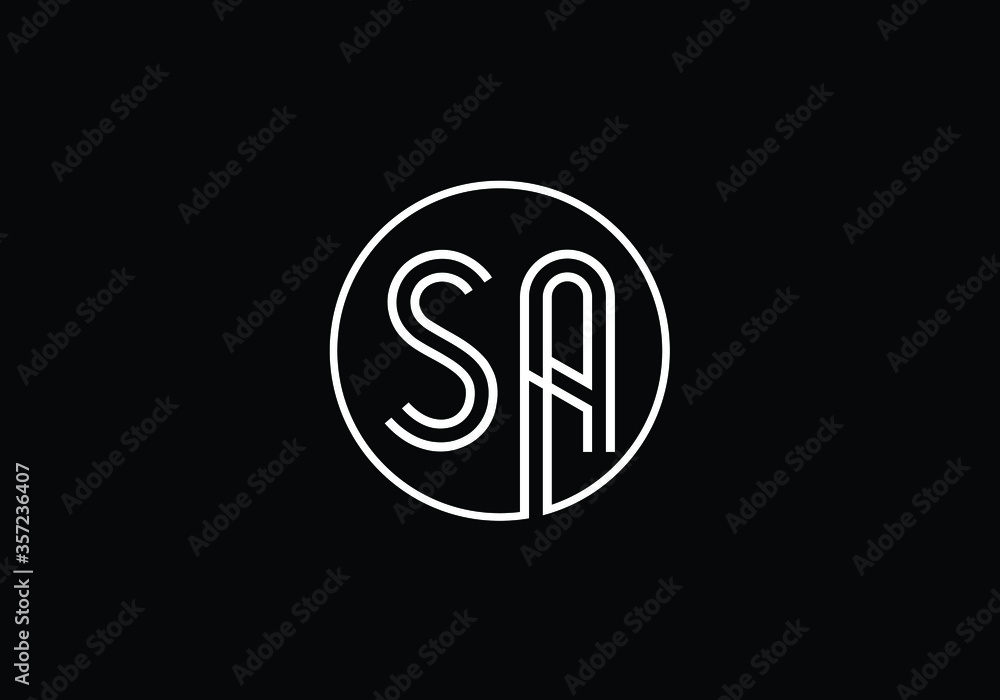 Obraz premium Initial Monogram Letter S A Logo Design Vector Template. S A Letter Logo Design 