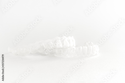 Silicone tray for dental whitening opalescence on white background