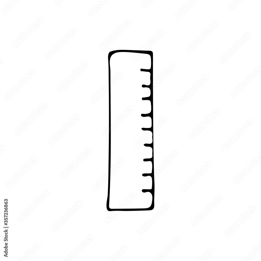 Doodle ruler icon in vector. Hand drawn ruler icon in vector Doodle ruler icon in vector. Hand drawn ruler icon in vector