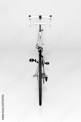 3D mock up render blank Bicycle back view