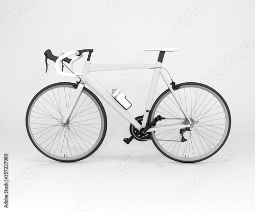 Fototapeta Naklejka Na Ścianę i Meble -  3D mock up render blank Bicycle left view