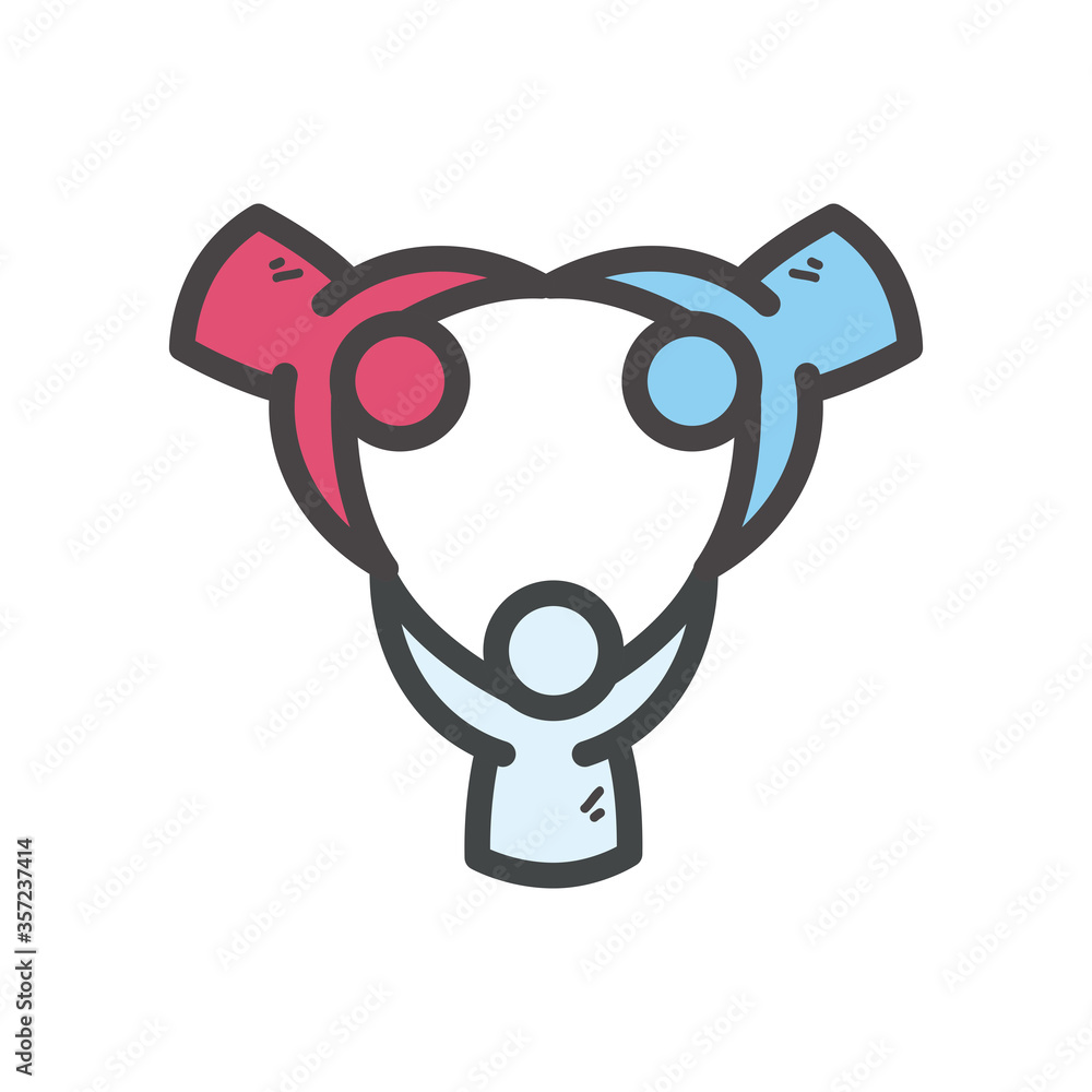 Avatars persons friends line and fill style icon vector design Avatars persons friends line and fill style icon vector design