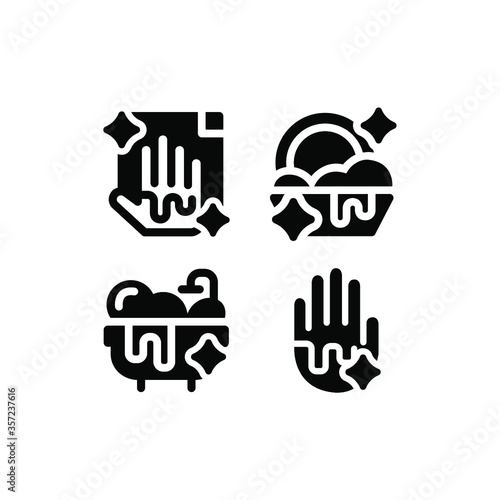 Hygiene icon set with Washing, Washing Hands, Bathtub And Hand Wash, Vector Illustrations.