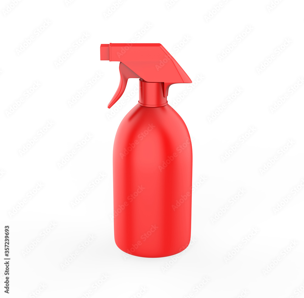 Spray Pistol Cleaner Plastic Bottle isolated On White Background. Ready For Your Design. Product Packing. 3d Illustration Spray Pistol Cleaner Plastic Bottle isolated On White Background. Ready For Your Design. Product Packing. 3d Illustration