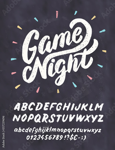 Game night chalkboard sign.
