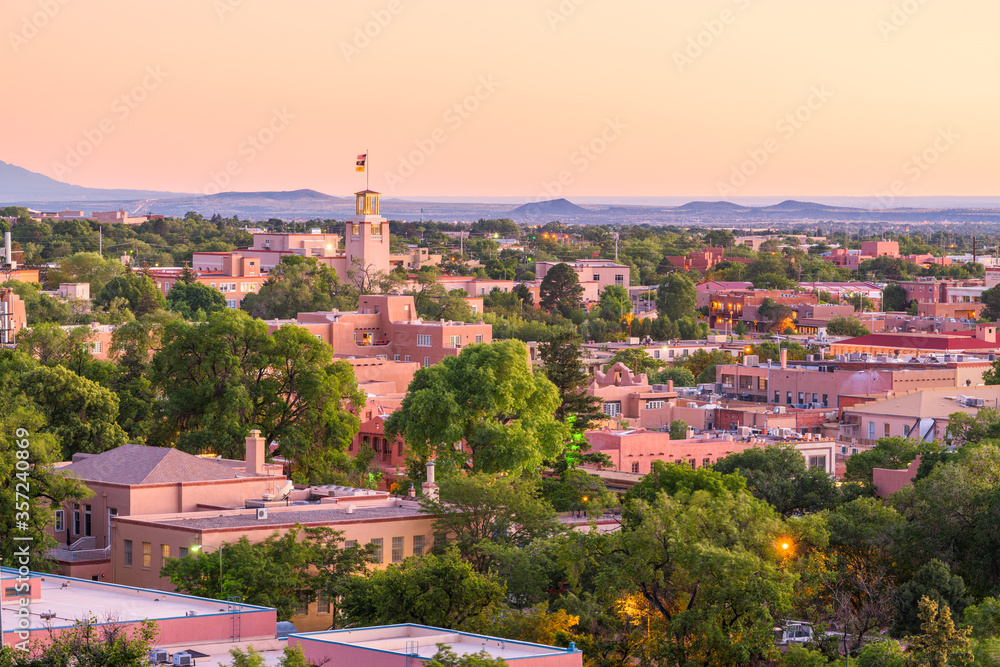 Obraz premium Santa Fe, Nowy Meksyk, USA Downtown Skyline