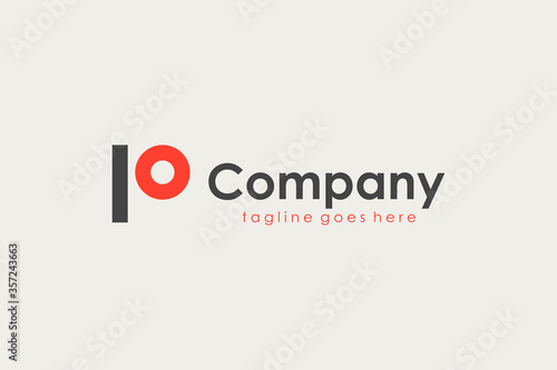 Abstract Initial Letter P Logo. Geometric Shape with Red Circle Combination isolated on Vintage Background. Usable for Business and Branding Logos. Flat Vector Logo Design Template Element.