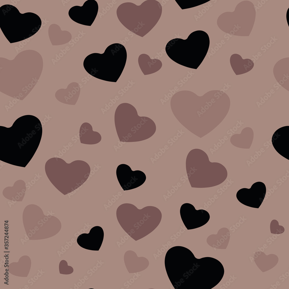 Fototapeta premium White and black hearts, vector seamless pattern. African Americans and white people against racism, BLM, Black Lives Matter.