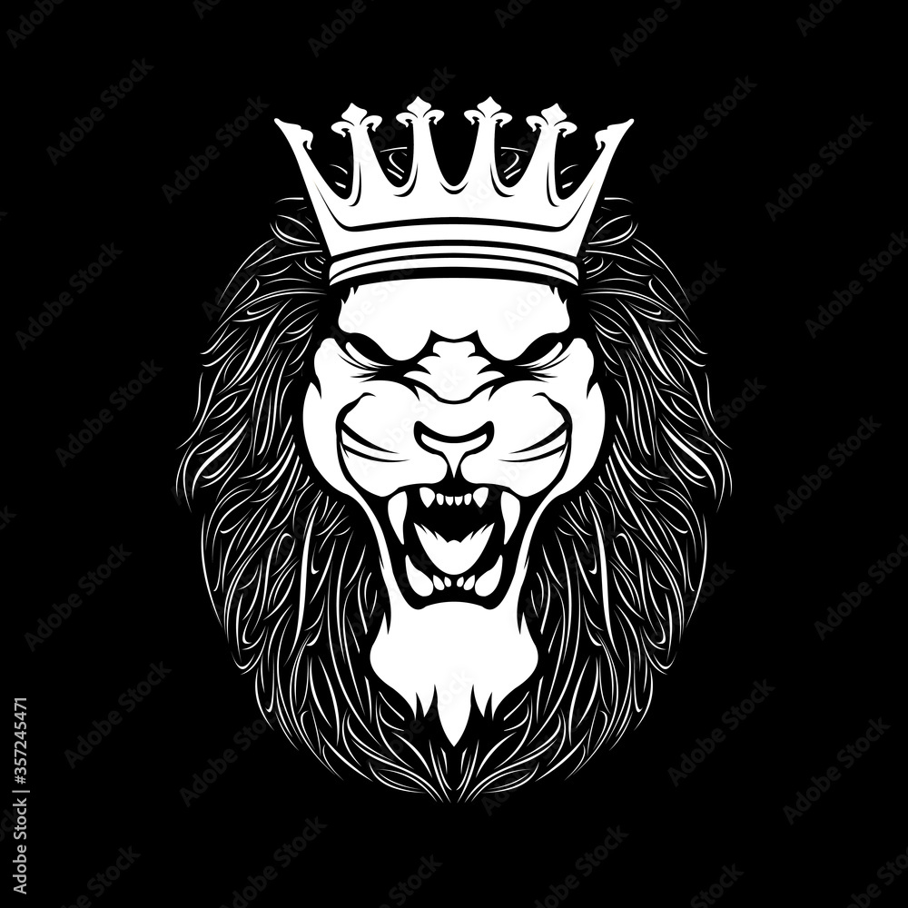 the lion's head uses a vector crown