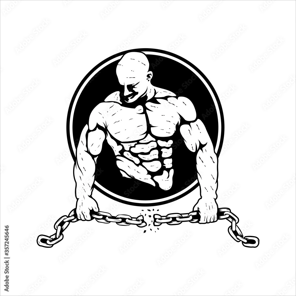 bodybuilding mascot fitness black and white bodybuilding mascot fitness black and white