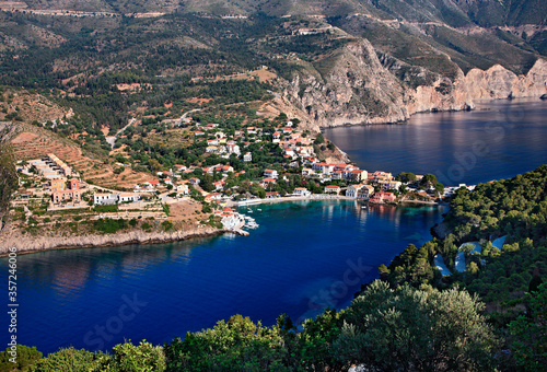  Assos (or "Asos") village, one of the most beautiful villages of Kefalonia, on the north part of the island. Ionian Sea, Greece