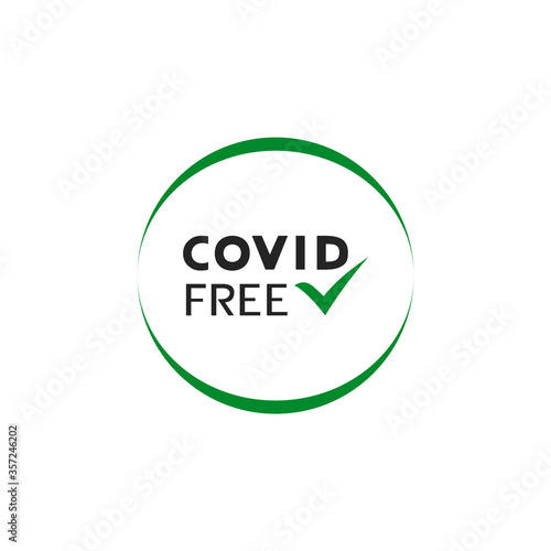 Design of covd free area message photo