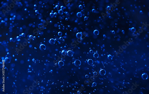 Background of the bubble in dark blue water