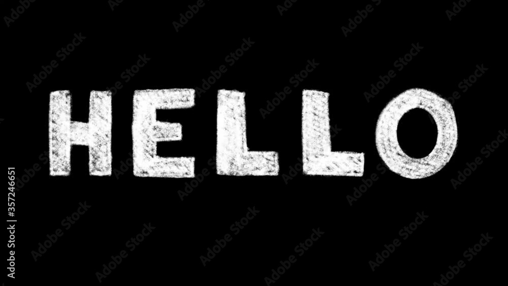 Hello hand-drawn looping text 4k black background video Hello hand-drawn looping text 4k black background video