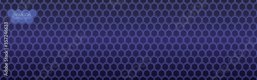 Fototapeta Naklejka Na Ścianę i Meble -  Vector abstract, geometric background, blue hexagonal shapes on a metall background. For banner, print design, social networks, place for text. Copyspace.