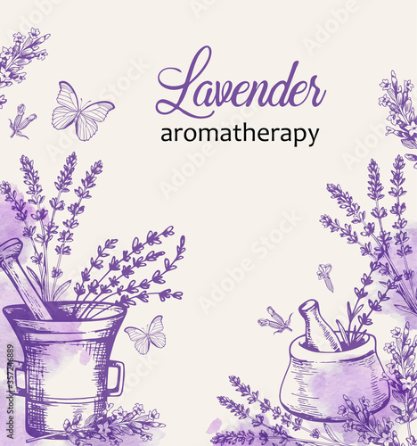 Vintage background with lavender flowers