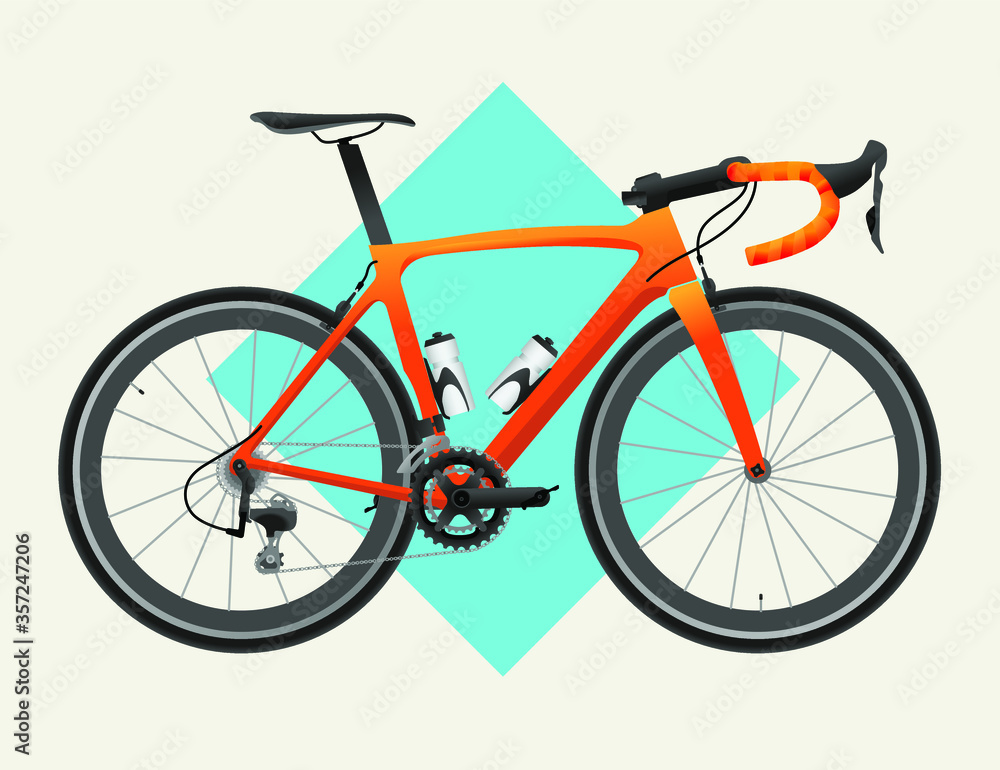 Sport race bicycle for competition orange color