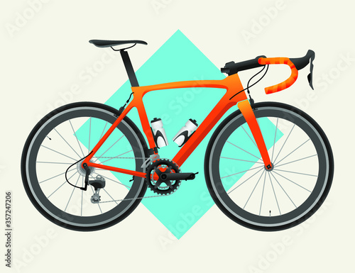 Sport race bicycle for competition orange color