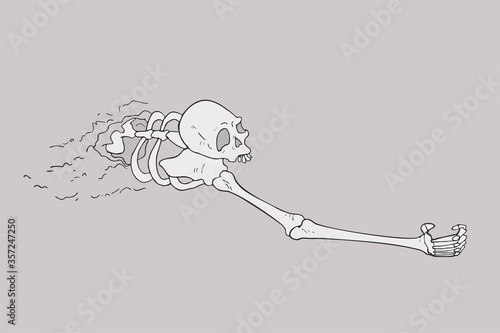 Design of terrifying skeleton draw