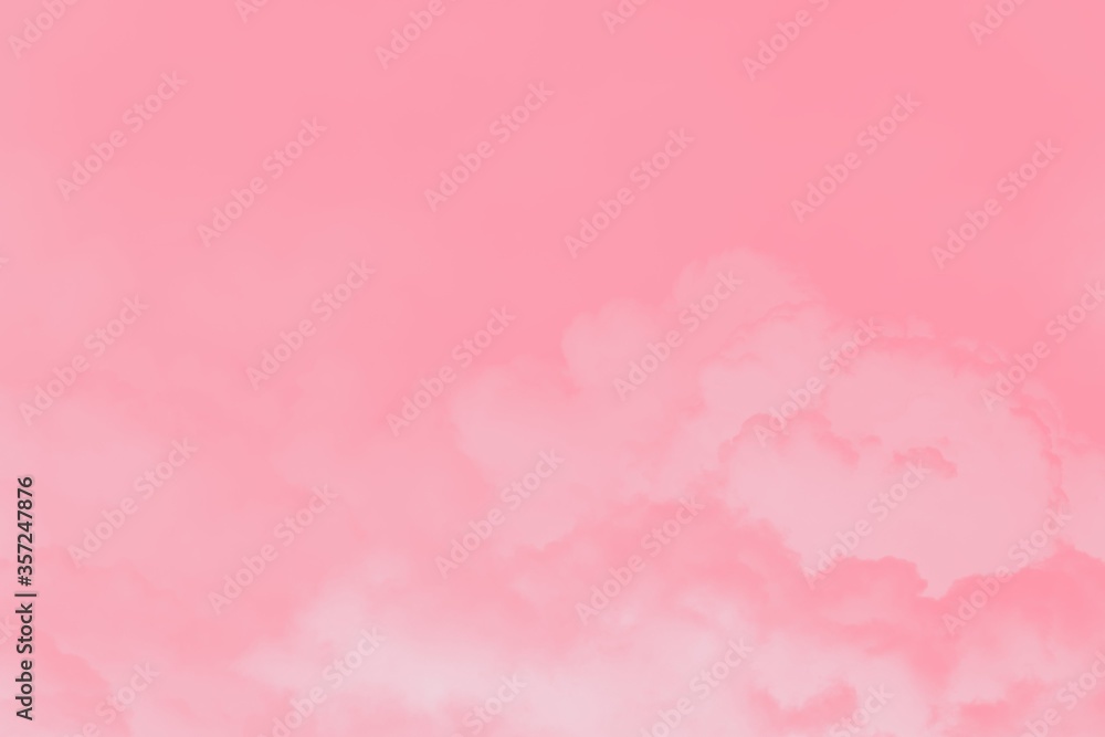 Abstract sky background, soft pink sky with clouds, copy space