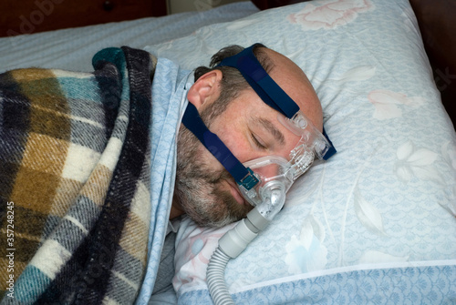 CPAP Mask for Sleep Apnea (model is the photographer)