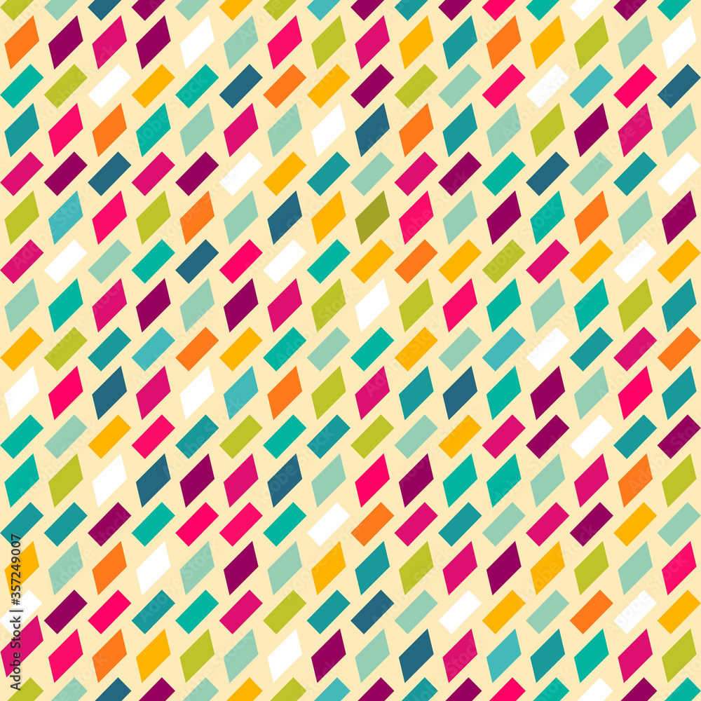 Retro pattern of geometric shapes. Colorful mosaic backdrop. Geometric retro background. Abstract background.